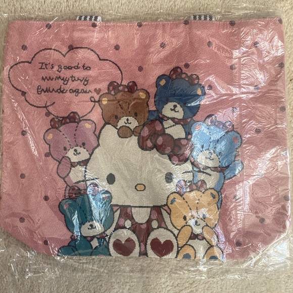 Large Hello Kitty & Teddy Bears Zip Tote Bag,NWOT canvas bag 14”x17”, New in Bag - Picture 4 of 6